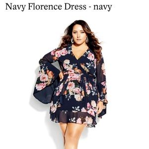 City Chic Navy Floral Dress
